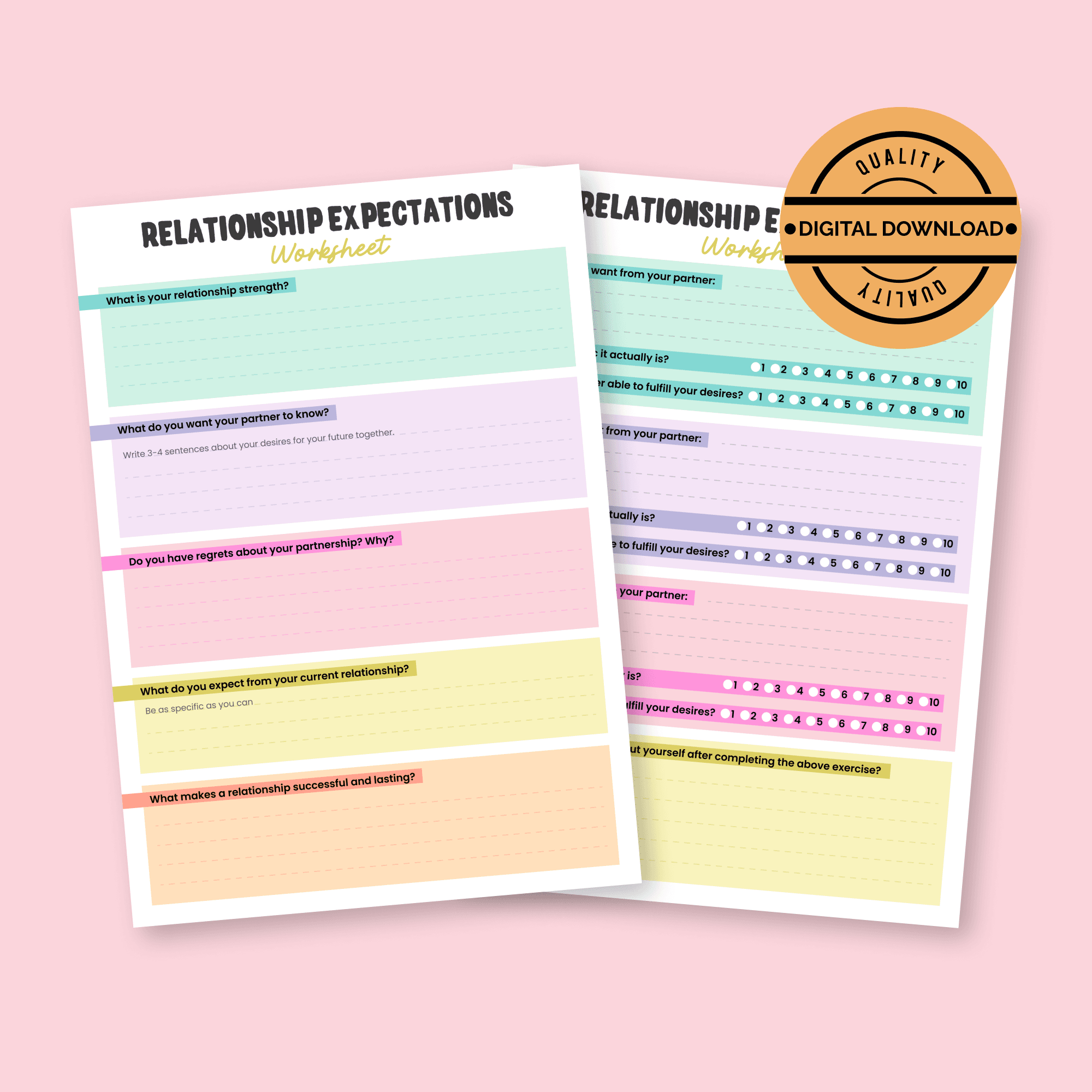 How to Maintain Healthy Relationships - Relationship Expectations Printable Worksheet