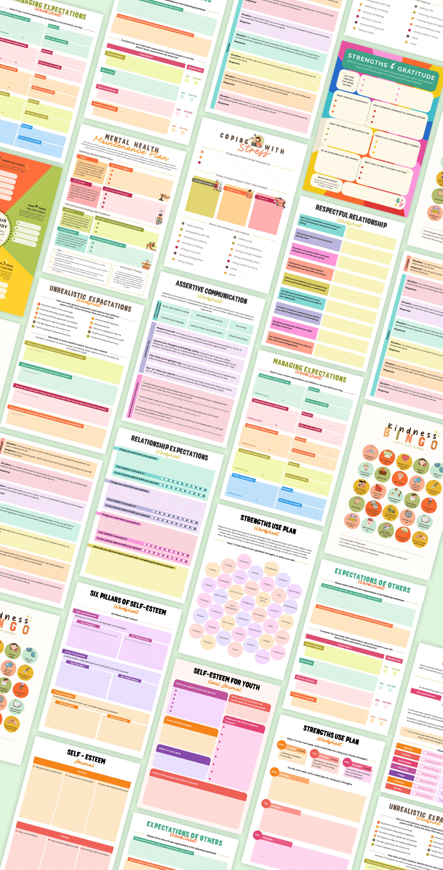 Mental Health Printable Worksheets - Mental Health Activity