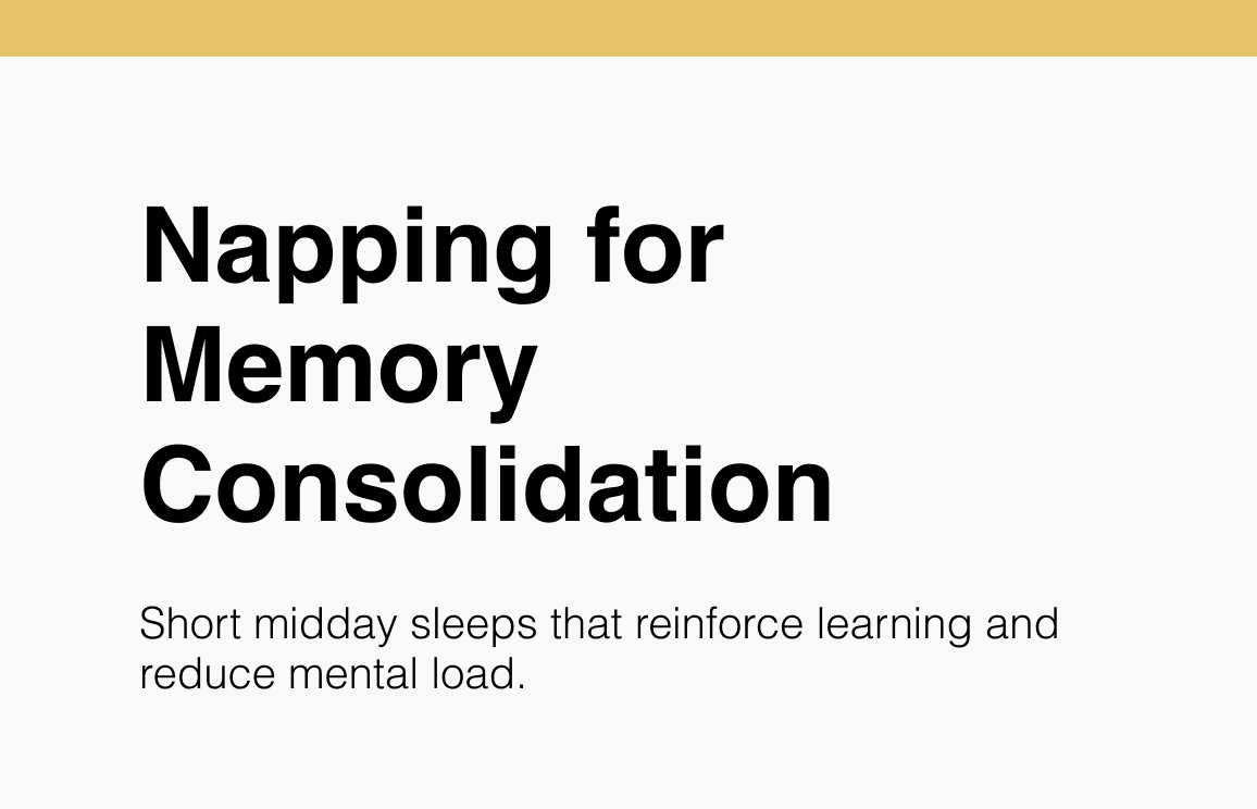 Napping for Memory Consolidation