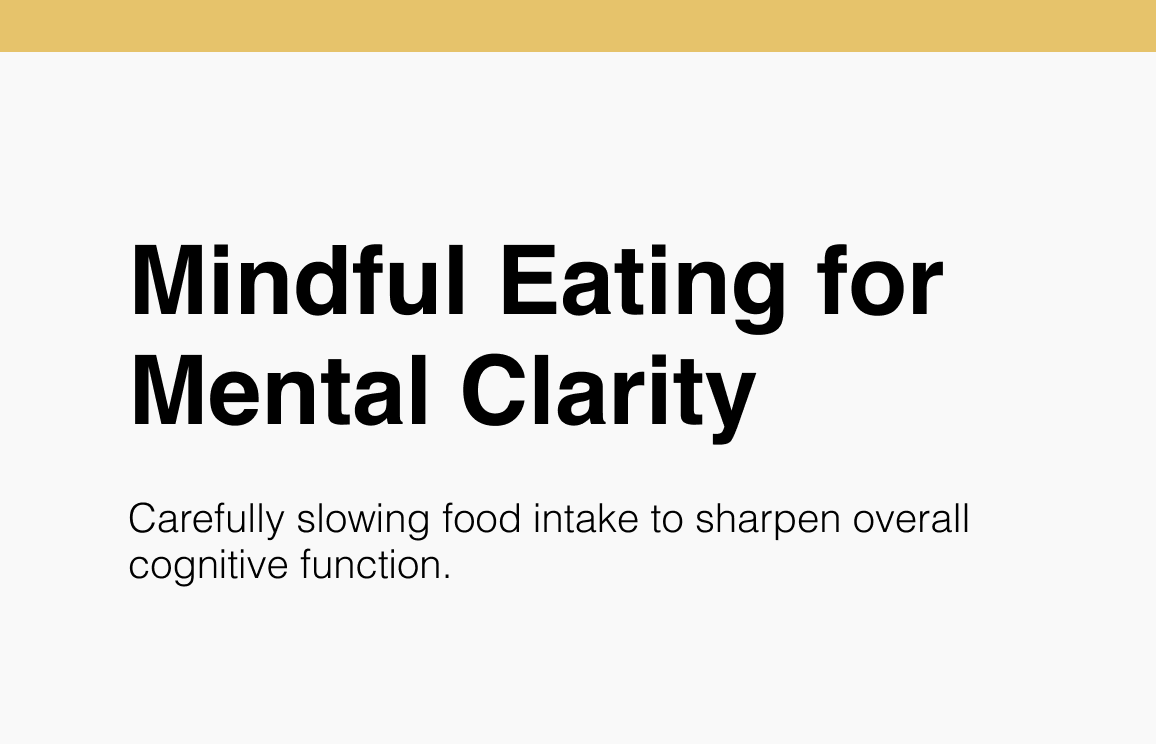Mindful Eating for Mental Clarity