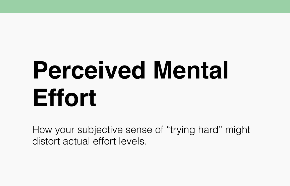 164 Perceived Mental Effort