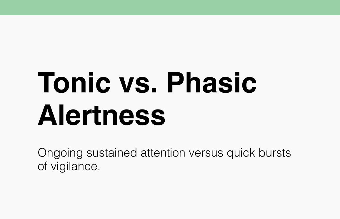 Tonic vs. Phasic Alertness