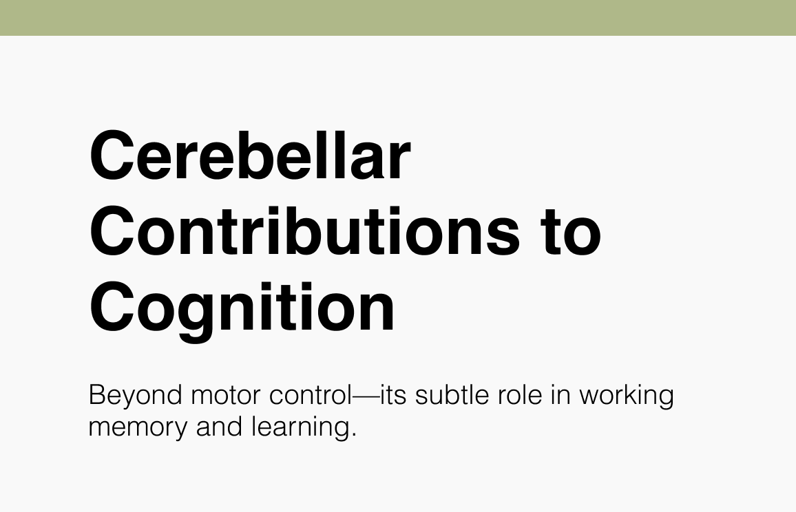 cerebellar contributions to cognition