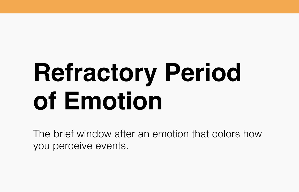 87 Refractory Period of Emotion